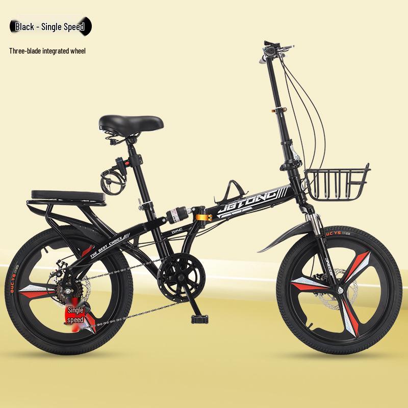 Portable Folding Bicycle for Men, Women, and Students – 20/22-inch, Variable Speed, Disc Brakes, No Installation Needed