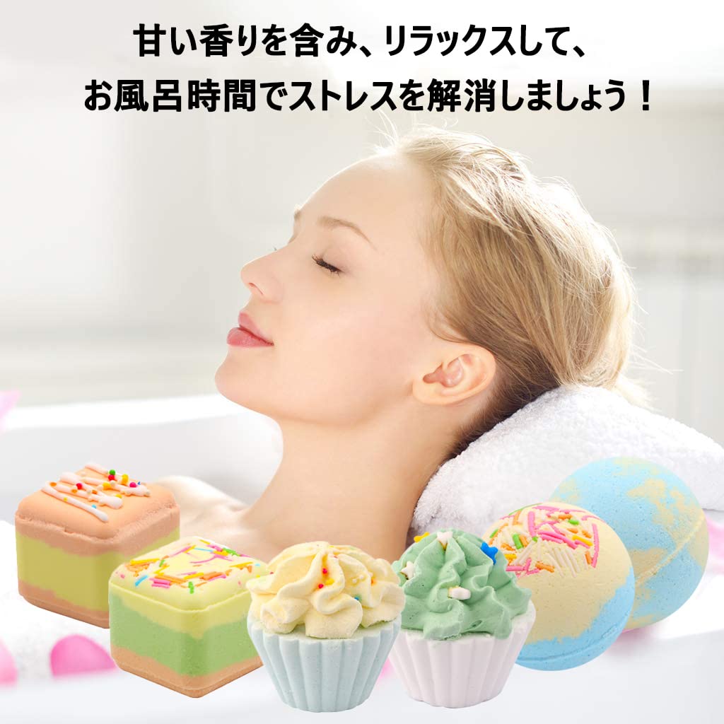 WHDZ Bath Bath Gift Fragrance Bombs for Bath Perfect Gift for New Candy Colorful Box Included Bombs, Balls, 6-Piece Set, Time, Mother, Couples,