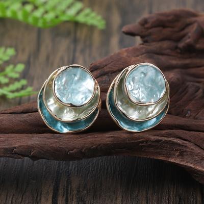 Round Shape Multi-layer Stud Earrings Bohemian Elegant Style Zinc Alloy Jewelry Delicate Female Gift Daily Casual