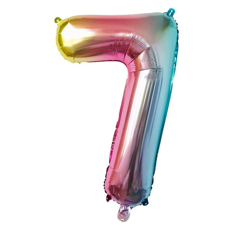 32-inch Gradient Gold/Silver/Rose Gold Number Foil Balloon (US Version)