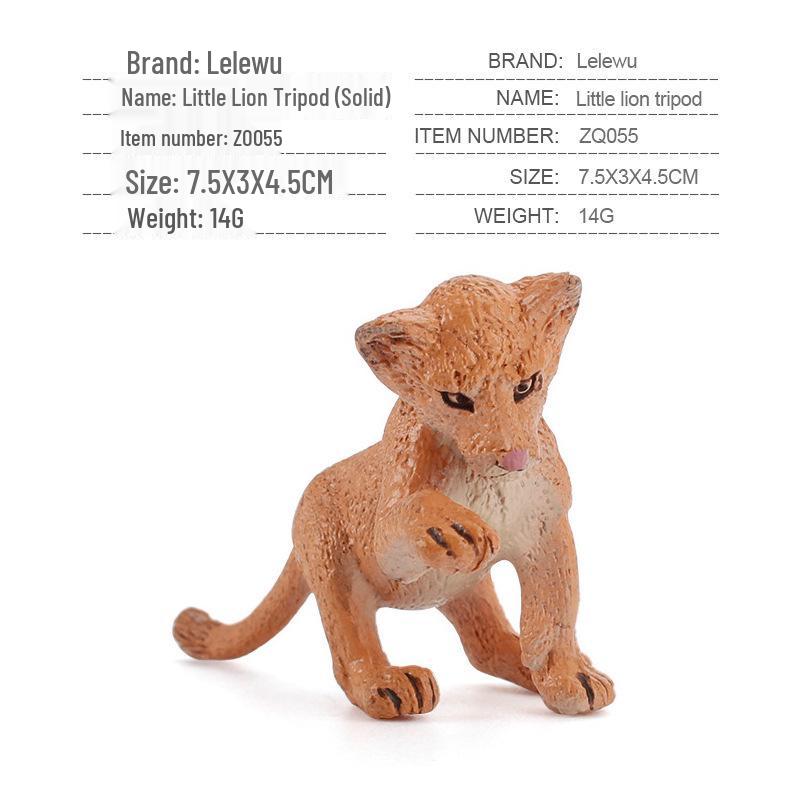 Hand-Painted Wild Animal Figures: Lion, Tiger Cub, Lynx, Leopard