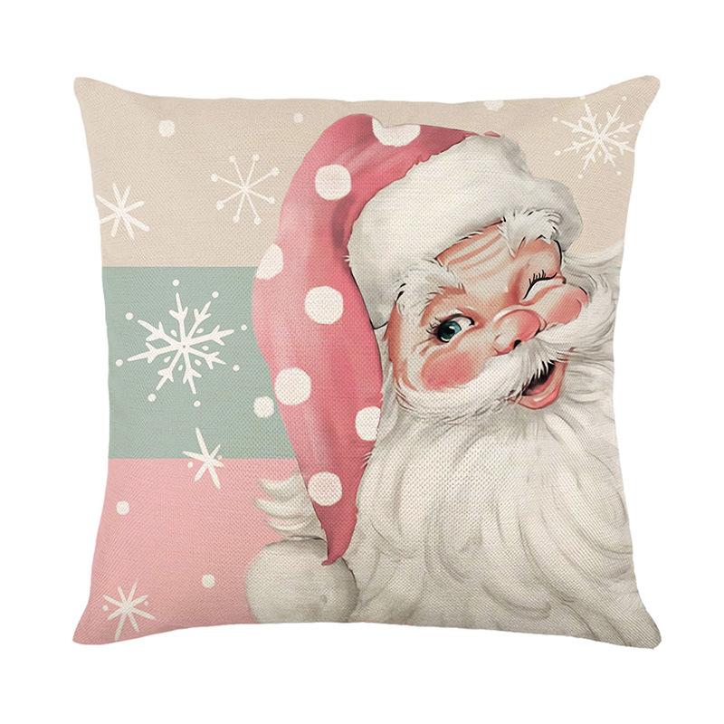 45cm Pink Christmas Cushion Cover Pillowcase 2025 Christmas Decorations for Home Ornament Xmas New Year Christmas Decor