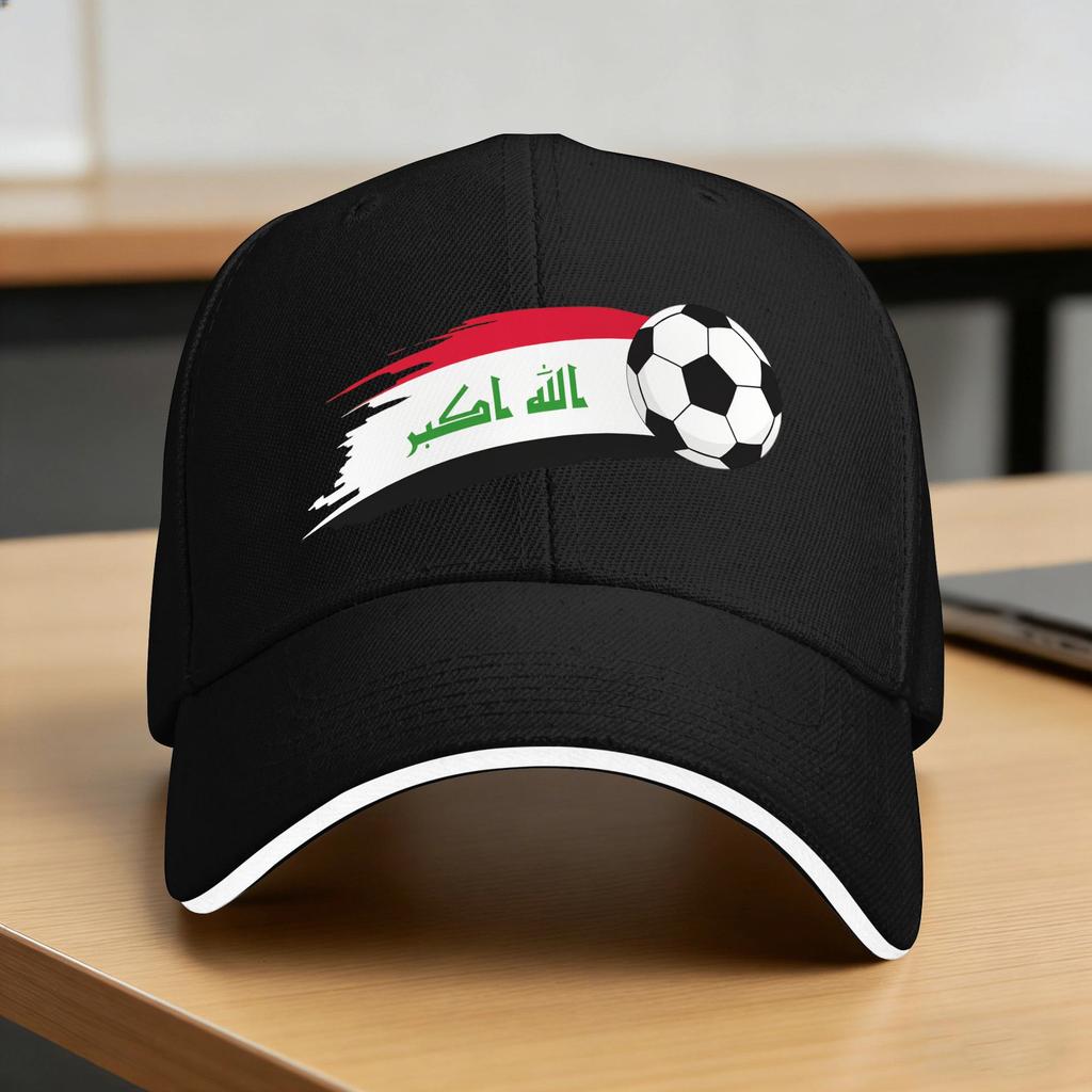 Iraq Flag Iraqi Soccer Baseball Cap Women Unisex Custom DIY Hip Hop Hats Summer Yk Cool Kpop Rock Dropshipping Baseball Caps