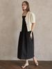 Avang Cotton Washing Sleeveless Dress - Black