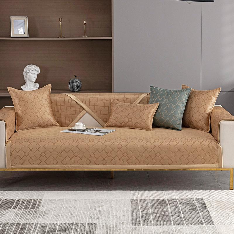 Sofa Cushion Summer Mat Cushion  New Simple Light Luxury Cool Seat Cushion Sheet Combination Sofa Cover Cloth Towel
