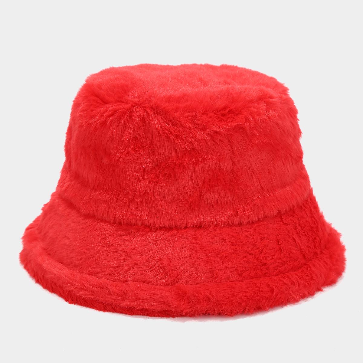 

Minimalist Faux Rabbit Fur Fisherman Bucket Hat - Autumn/Winter Outdoor Warm Plush Design One Size