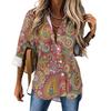Women Printed Shirt Fashion 2025 New Spring and Autumn Casual Elegant Long Sleeve Lapel Top Street Style Personalized Shirt