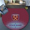 Custom Name West Ham United Round Area Rug,Carpet Rug for Living Room Bedroom Sofa Playroom Decor,Non-slip Floor Mat