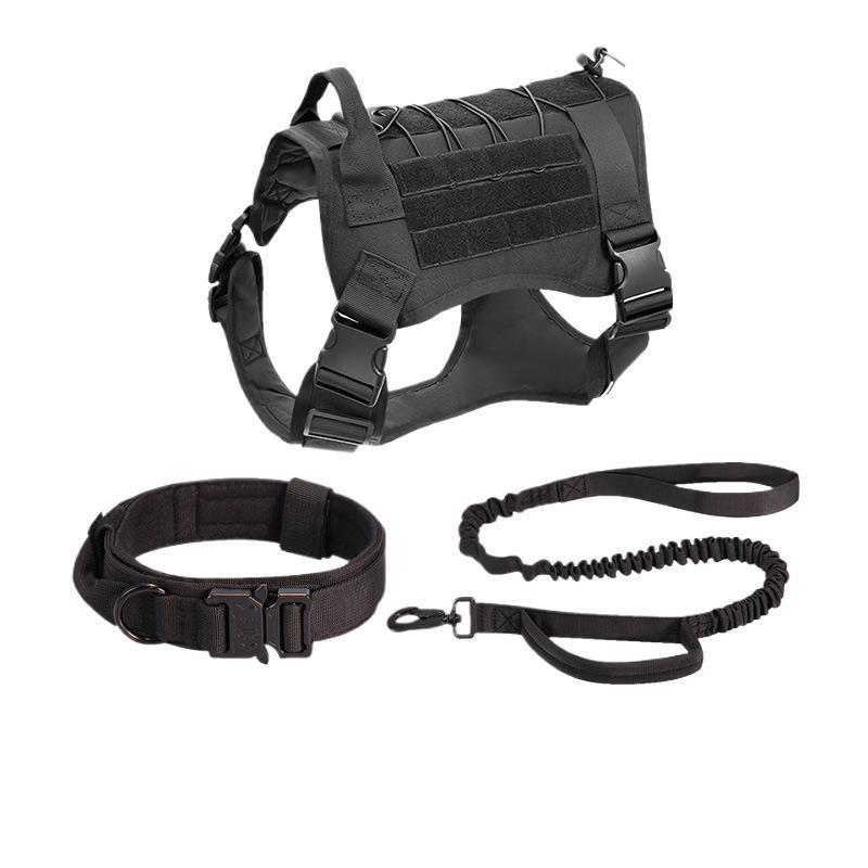 Outdoor tactical dog clothes, dog leash, dog vest, dog collar set, explosion-proof impact design
