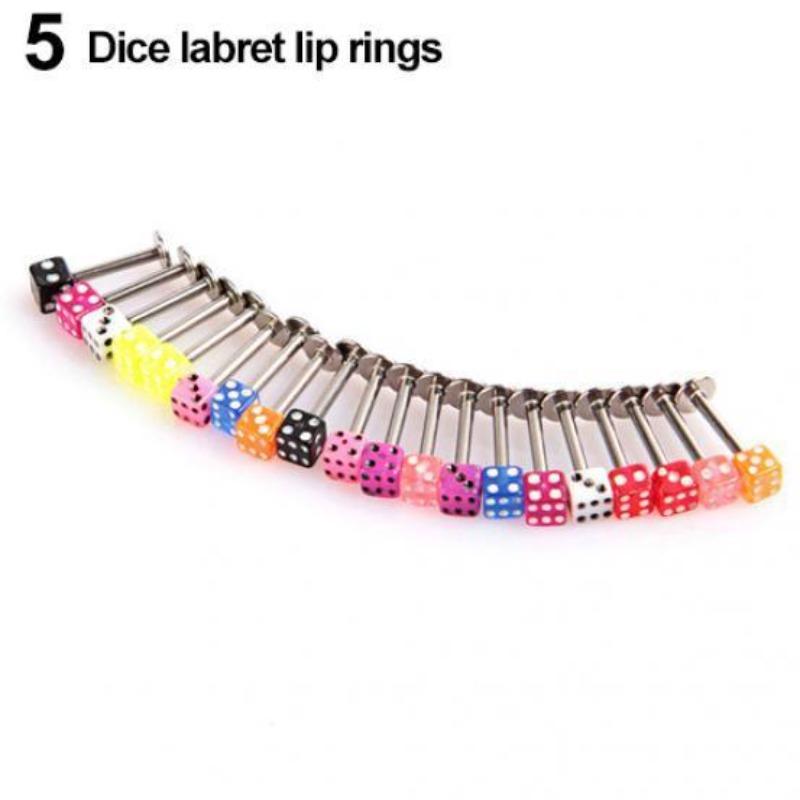 Ball Cone Dice Rhinestone Eyebrow Lip Tongue Nose Navel Belly Button Rings