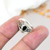 925 Sterling Silver Black Onyx Gemstone Oval Shape Ring For Women