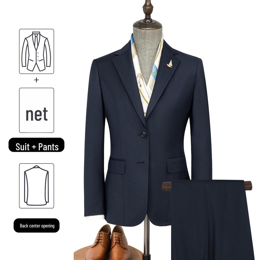 Zongchi Women's Premium Wool Suit with Machine-Washable Half-Linen Lining - High-End Formal Wear