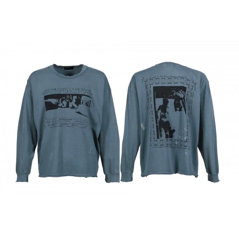 Unisex Oversized Hoodie With Distressed Washed Print Streetwear Cotton Sweatshirt Fall