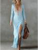 2025 Vintage Bohemian Tassel Floral V-neck Dress for Women – Spring/Autumn