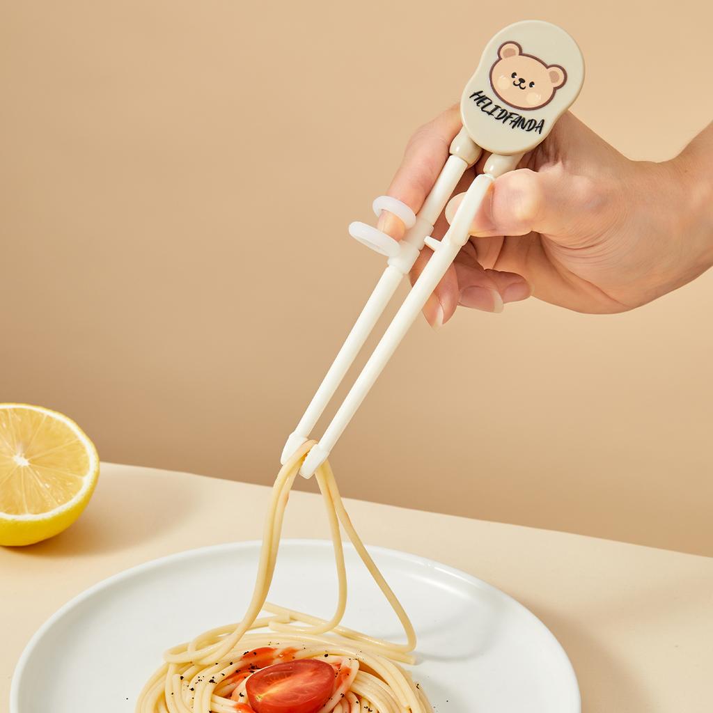 Tragbares Kindergeschirrset aus 316 Edelstahl, niedliches Fütterungsbesteck, Löffel, Gabel, Lernstäbchen, Kinderbesteck