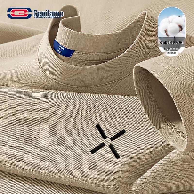 

GENIOLAMODE Men s Pure Cotton Loose Long Sleeve T-Shirt L