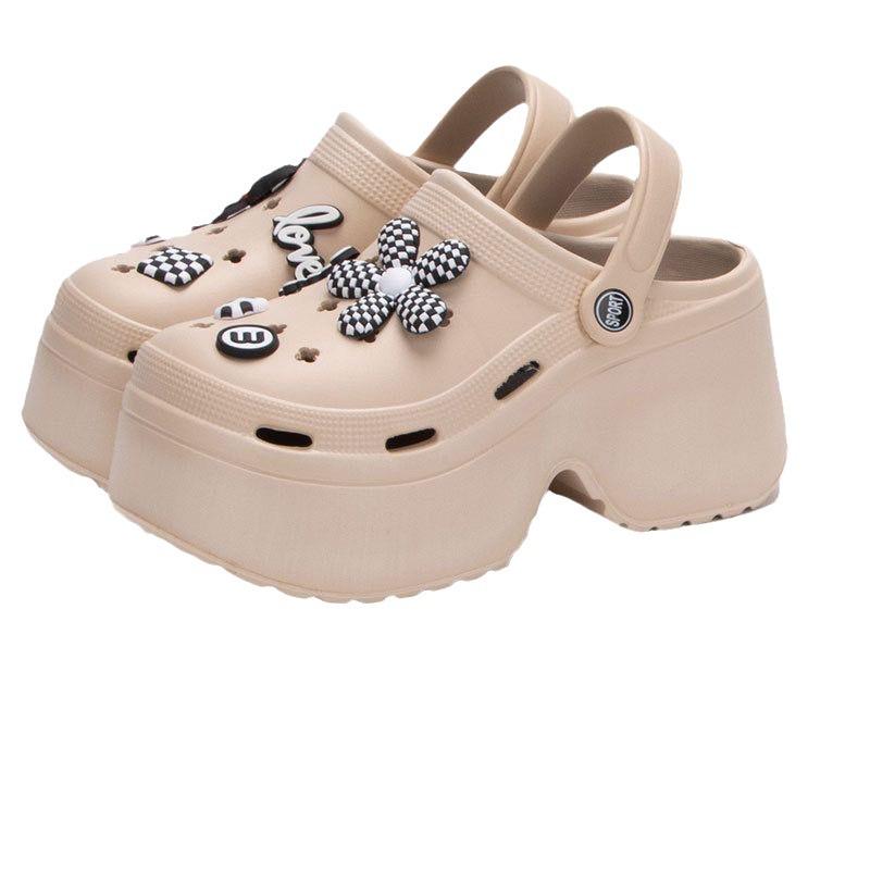 Women's Thick-Soled Hole Sandals - Summer EVA Slippers for Couples & Home Use