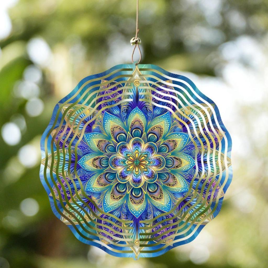 10 Inch Hanging Wind Spinner with 360 Degree Rotating Hook Artistic Wind Chime for Balcony Garden Decor Spring Summer Gift for Friends Family