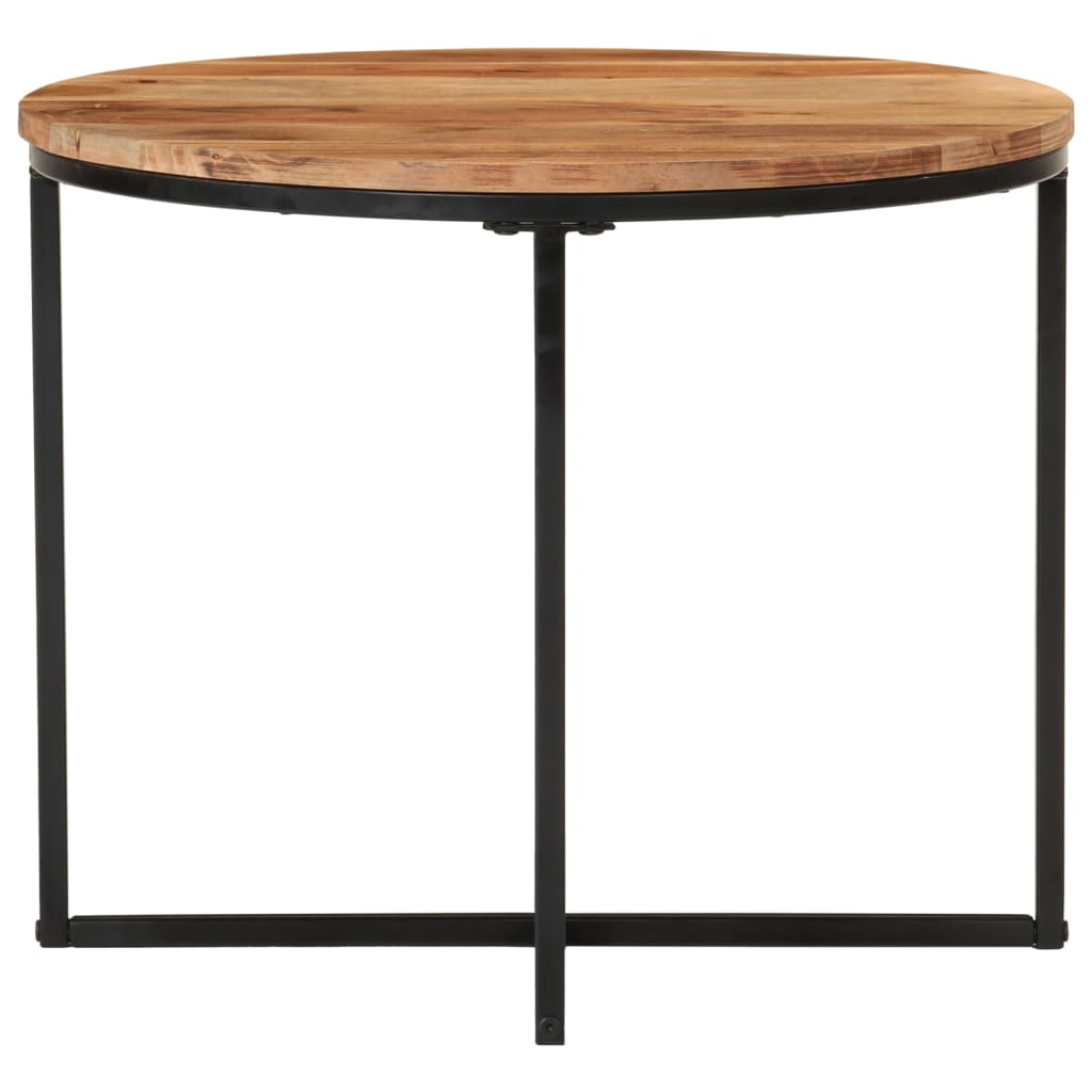 Coffee Table 55 X 55 X 45 Cm Solid Acacia Wood and Iron