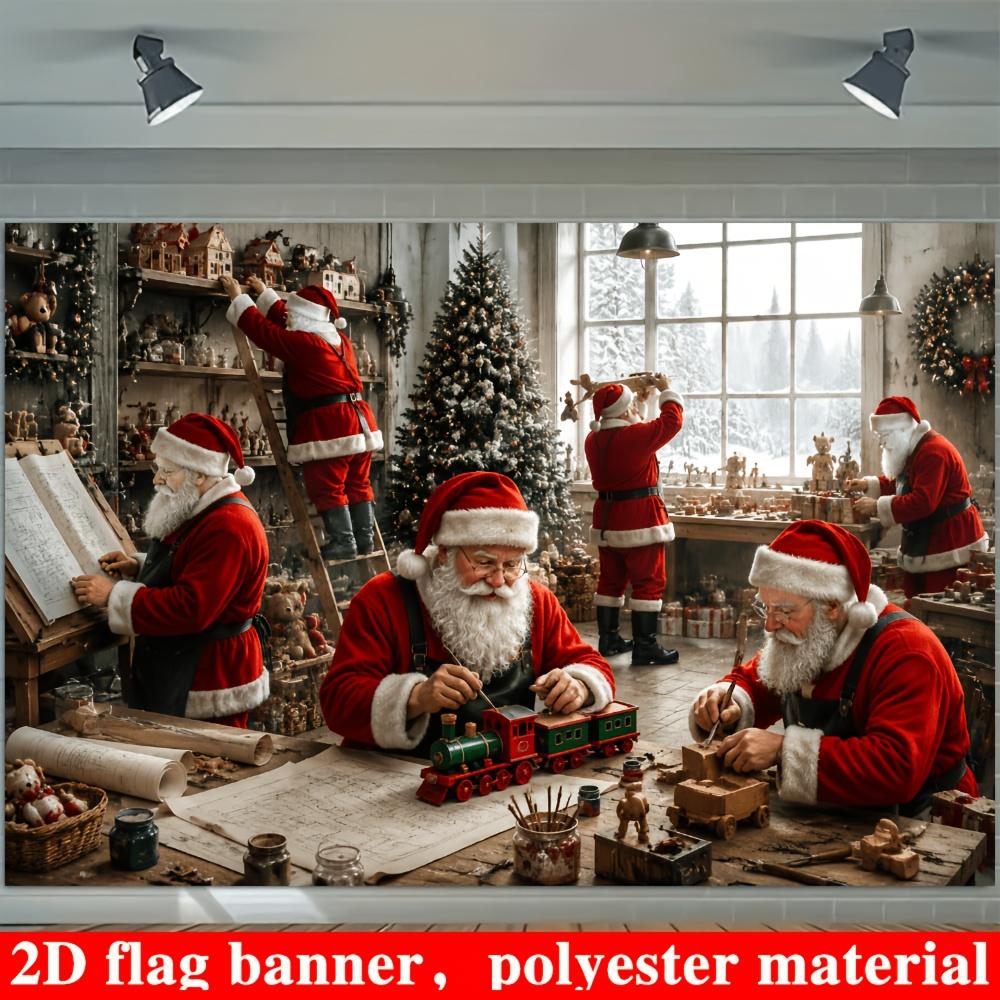 1Pcs Christmas Scene Depicting Decoration Background Winter Backdrop Decorations For Photo Studio Photo Booth Christams Party