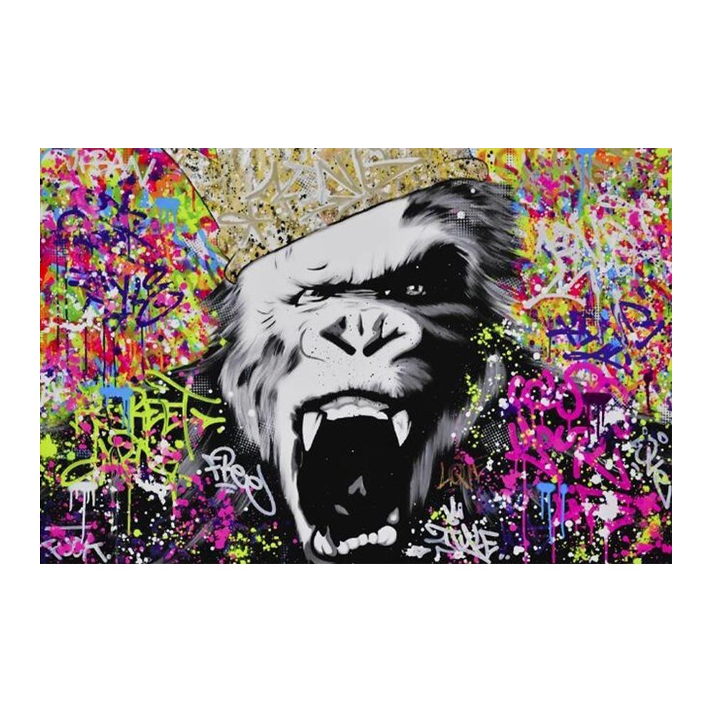 

Crazy Monkey Граффити Настенное Искусство Печать На Холсте Абстрактные Животные Поп-Арт Картины Настенный Декор Картины Для Комнаты 20x30cm