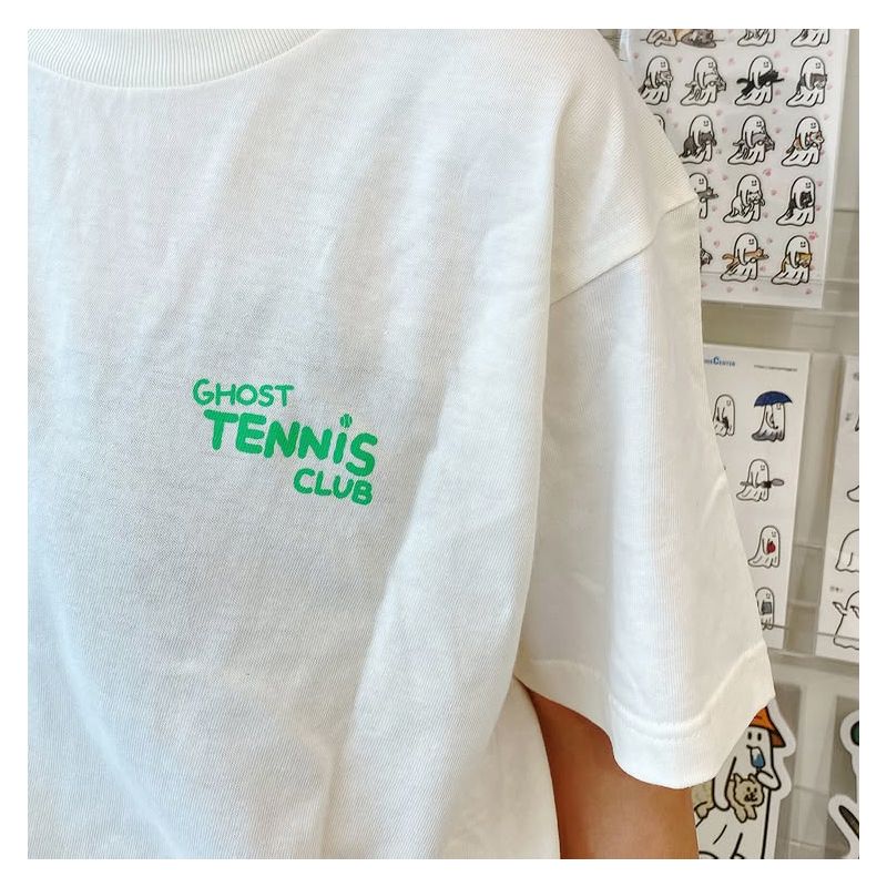 Tennis Niche American vintage Sports Style Tennis Ghost Pure Cotton Casual Loose Fitness Short sleeve T-shirt Women