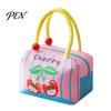 Insulated Cooler for Fruits And Drinks Lunch Bag with Reinforced Handle, Cartoon Pattern Print, Portable Easy To Clean Sack Large Capacity Food
