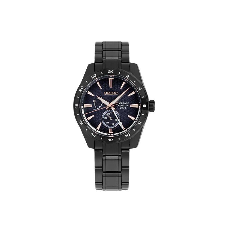 

SEIKO PRESAGE series 100 meters waterproof mechanical movement Steel Strap 42.2mm men s watch purple dial SPB361J1 синій