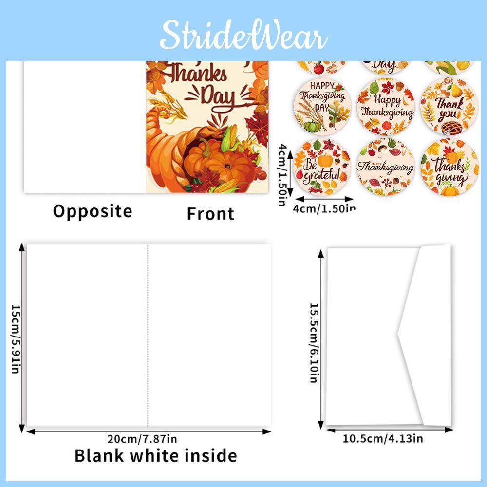 Turkey Thanksgiving Greeting Card Pack With Envelope Stickers For Celebration Invitations And Table Setup