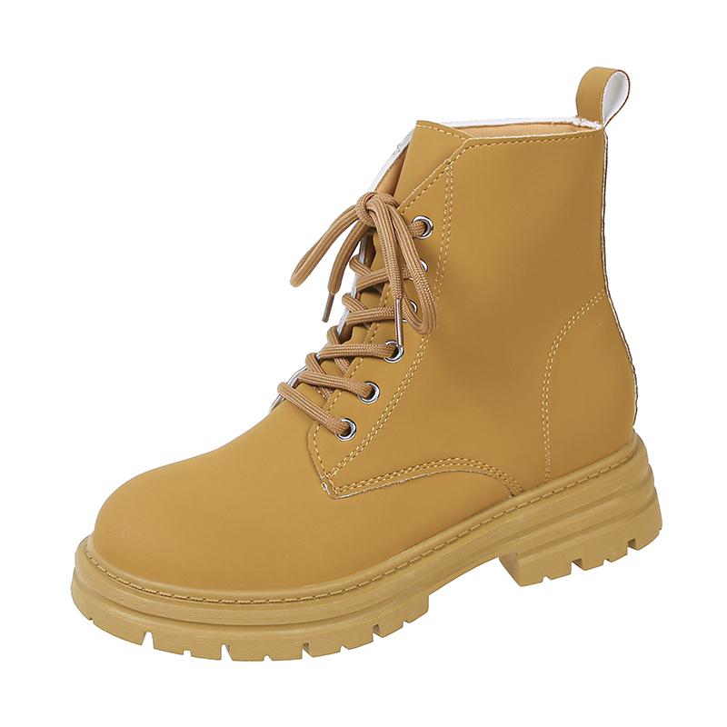 

Fashion 2024 Autumn/Winter New Genuine Leather Cowhide Reversal High Top Lace Up Casual Boots Wearing Thick Sole Yellow Boots Outside 42 жёлтый