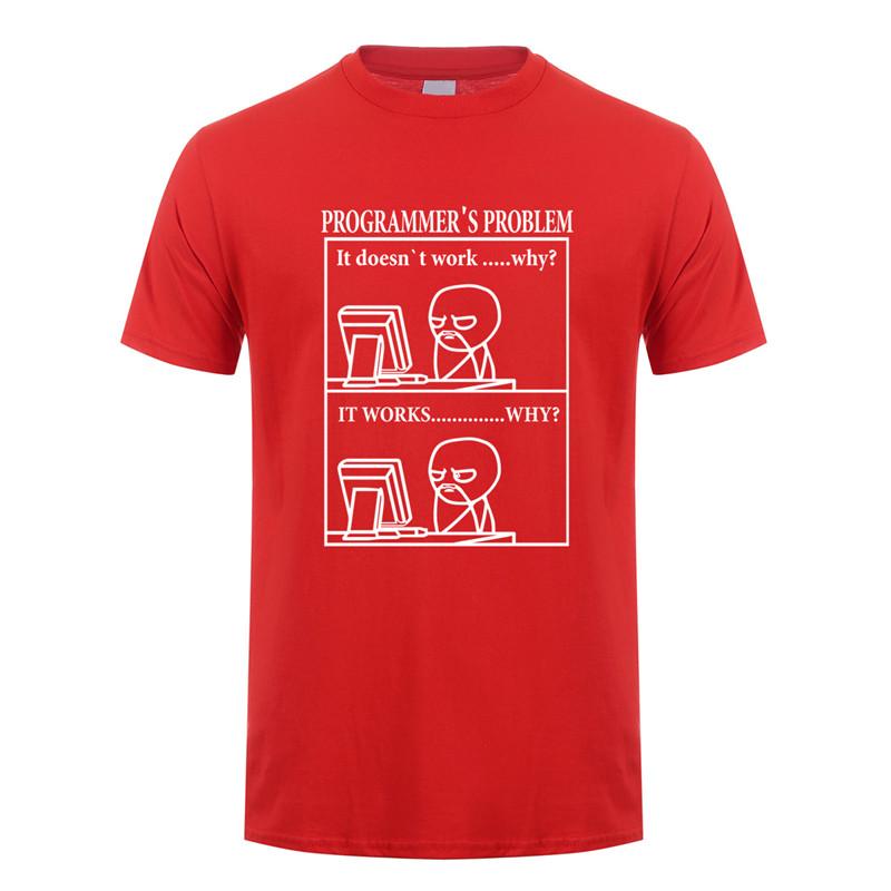 Funny Programmer Programming Developer T Shirt Men Cotton Short Sleeve Computer Geek T-shirts Man Clothing JL-088