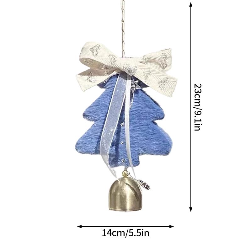 Christmas Decorations Red Xmas Bell Christmas Tree Hanging Ornaments Cute Bow Doorbell  New Year Party Supplies Gifts Navidad