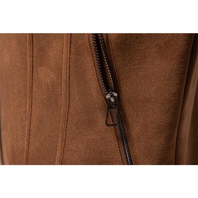 Men’s Suede Turn Down Collar Outdoor Jacket
