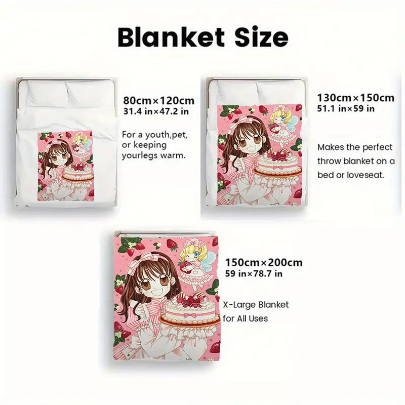 Anime Pastry Chef 2D Flat Pattern Flannel Blanket High quality All Seasons Warmth and Comfort Perfect for Christmas Gifts.NMT0928265