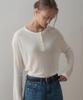 HAINT Henley Neck Wool Waffle T-Shirt_Ivory