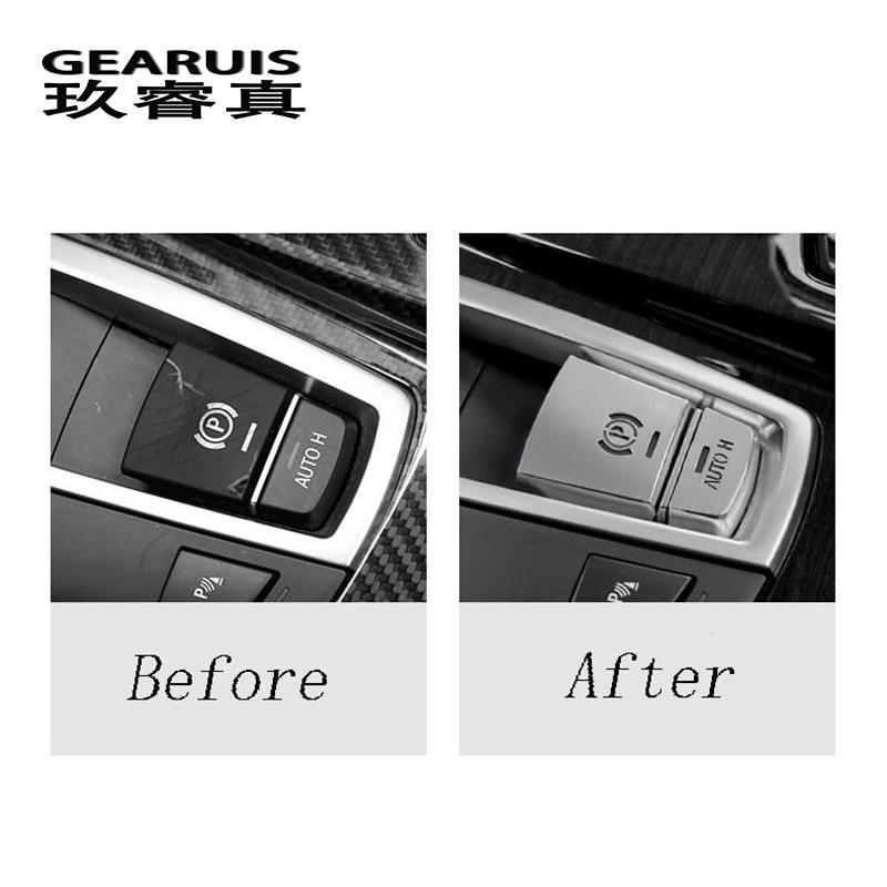 Auto Styling Zentrale Handbremse H-Taste Abdeckung Metall Aufkleber Trim Für BMW 5/6/7 Serie F10 GT F07 X3 f25 x4 F26 X5X6