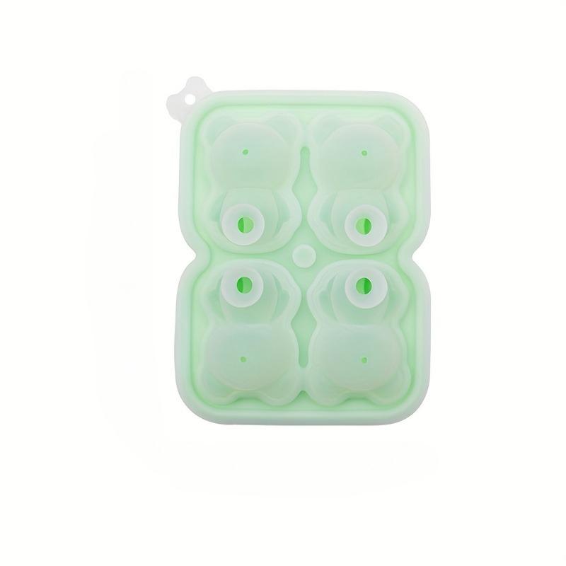 1PC Teddy Bear Ice Cube Mold, 4-cavity Silicone Ice Cube Tray, Cute Ice Cube Mold, Washable