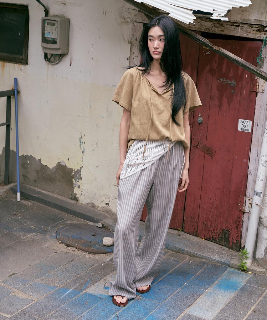 Julliapepe Natural Stripe Pants (Khaki)