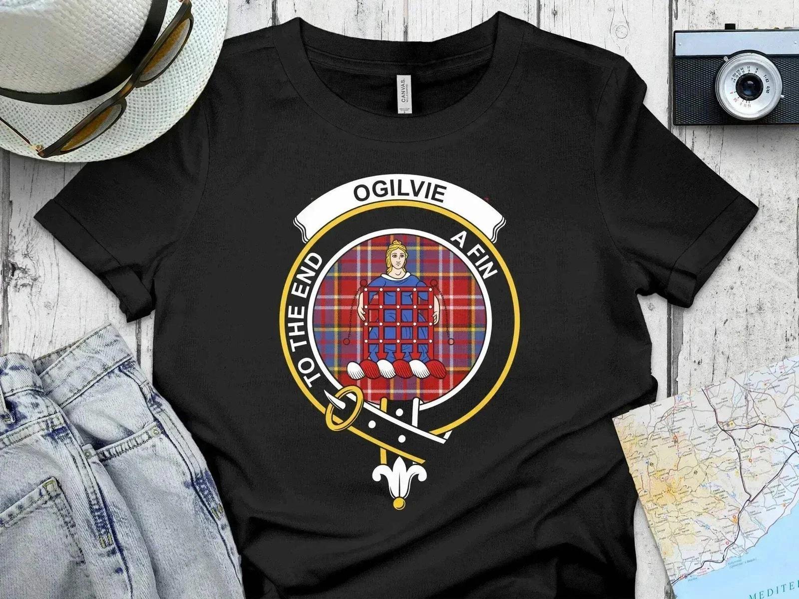 Ogilvie Clan Crest Tartan Design T-Shirt Sweatshirt XL