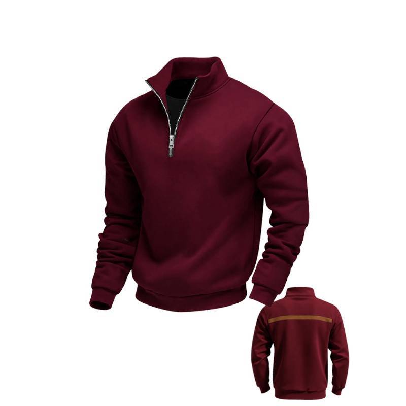 Urbaner Fleece-Hoodie für Jugendliche mit Stehkragen und Reißverschluss für legere Winterkleidung