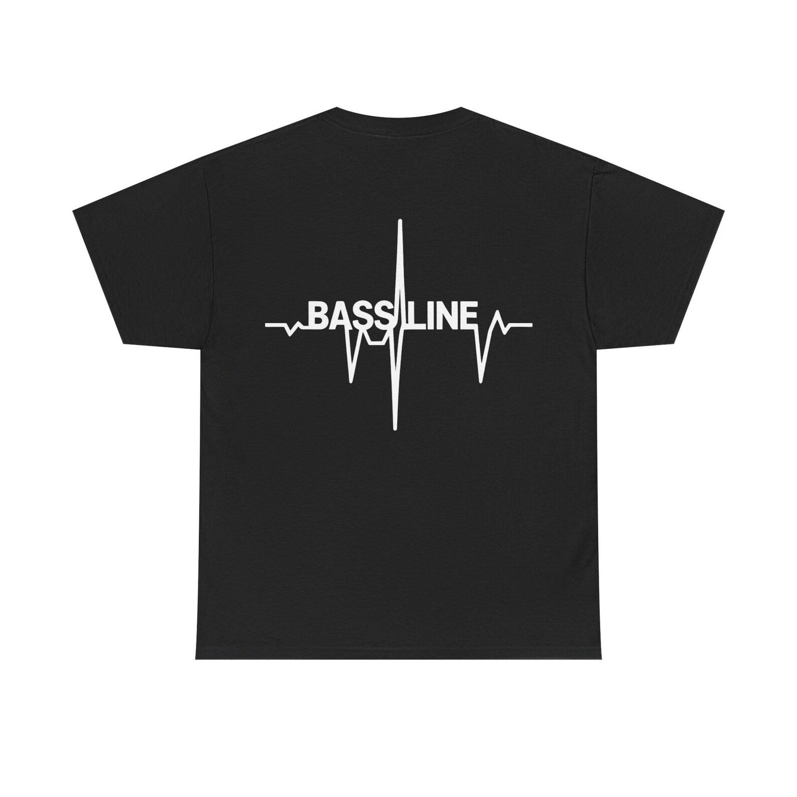 Bassline Drum and Bass Heartbeat Graphic Tee: Music Lover Unisex T-Shirt 2XL