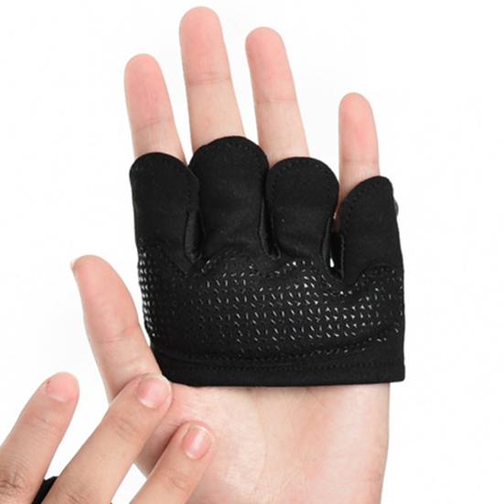 1 Paire Gants de Fitness Épaissis Perméables à la Sueur Anti-callosités Antidérapants Résistants à la Friction Quatre Doigts Gants d'Entraînement d'Haltérophilie Fourniture d'Extérieur