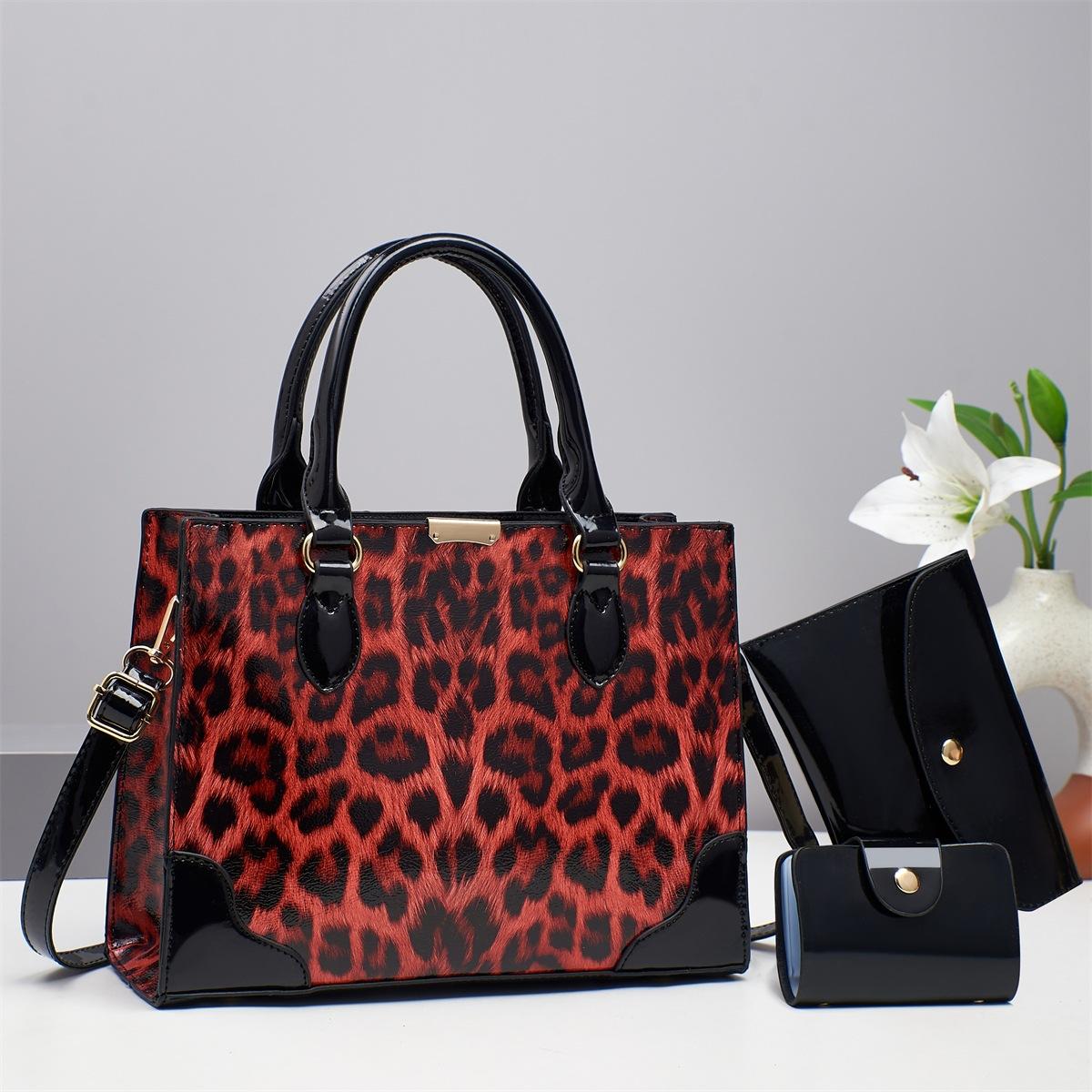 

Latest Design Leopard Print Bag Large Size Capacity Mori MOE Foreign Air Shoulder Bag High Style Level Bright Leather Sense Tote Bag .
