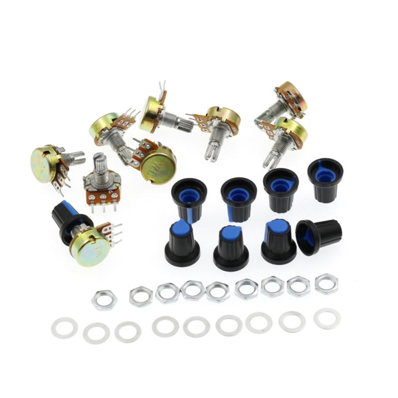 

2024 9 шт. WH148 регулируемая ручка с одним потенциометром B1K/B2K/B5K/B10K/B20K/B50K/B100K/B500K/B1M для