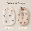 Cute Bear Embroidered Plush Pet Vest Soft Warm Winter Clothes for Small Dogs Puppy