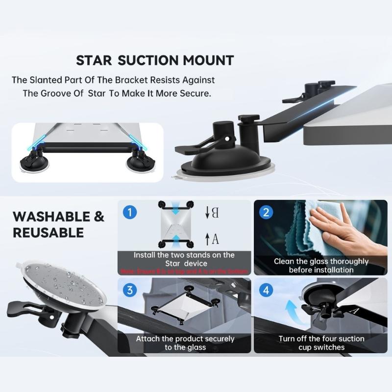 1 Pair Suction Cup Mount for Mini Car Sunroof and Window Mount Vibrations Proof Car Mount Kit Easy Installation