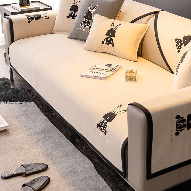 Chenille Sofa Cushion, Universal for All Seasons, Non-slip, Nordic Simple Cushion, Living Room Sofa Cover, Towel