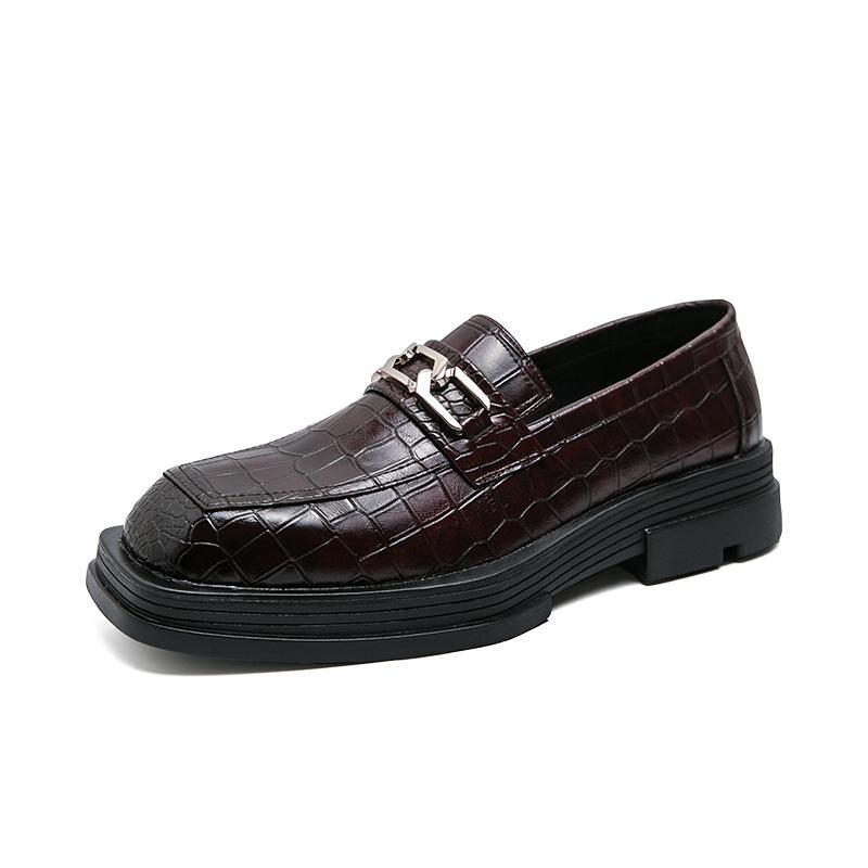 Fashion Slip on Casual men's thick soled leather shoes Classic British style Fashion Party Dance High quality loafers Luxury Hot