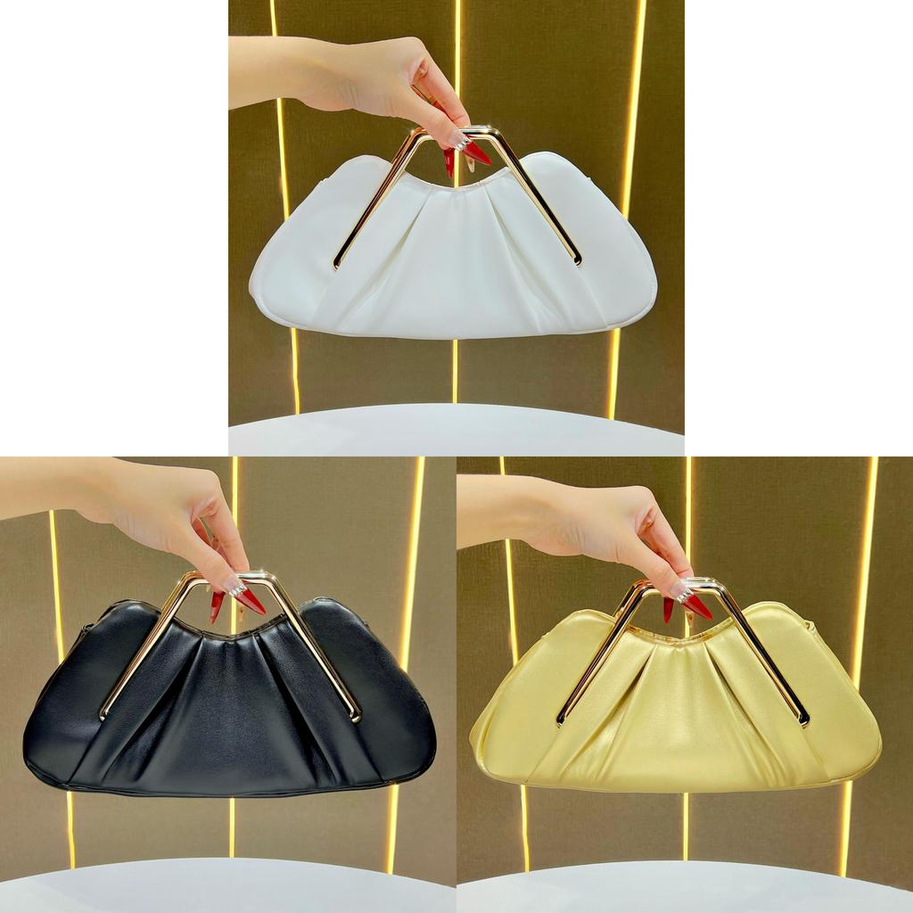 Handtasche für Damen mit Falten-Design, PU-Material, für Abend- und Tagesgebrauch