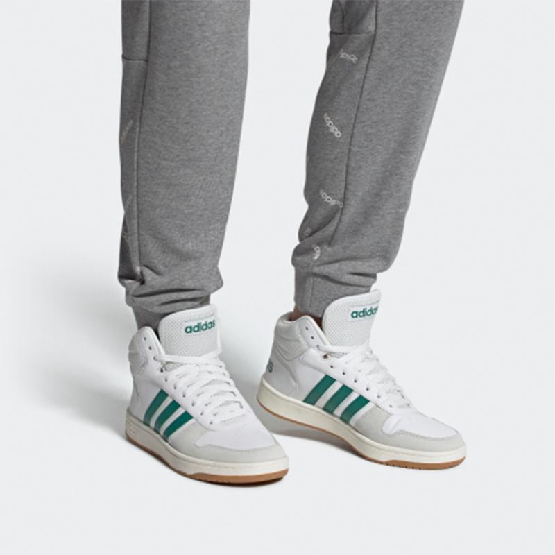Adidas Hoops 2.0 Mid 'White Green' Sneakers EE7385